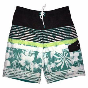 Speedo Hawaiian Plumeria Floral Board Shorts M